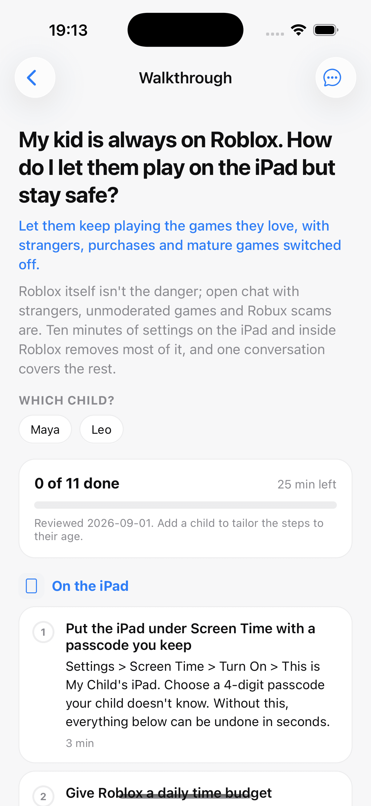 A SafetyKit walkthrough with steps that say which screen to pick up